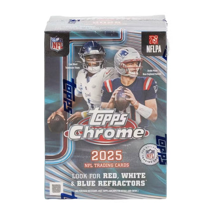 1X 2025 TOPPS FINEST NFL HOBBY / 1X 2026 UW REPLICA HELMET MYSTERY BOX / 5X 2025 TOPPS CHROME NFL BLASTER / 5X 2025 TOPPS CHROME NFL MEGA PYT BREAK