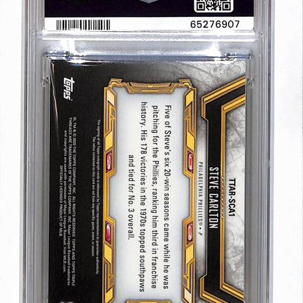 2020 Topps Triple Threads Auto Patch Steve Carlton #SCA1 Ruby 1/1 PSA 8 Auto 10