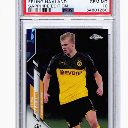 2019 Topps Chrome UEFA Champions League Sapphire Erling Haaland #74 PSA 10