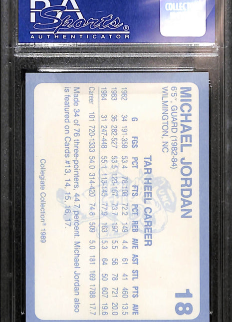 1989 Collegiate Collection North Carolina Michael Jordan #18 PSA 9