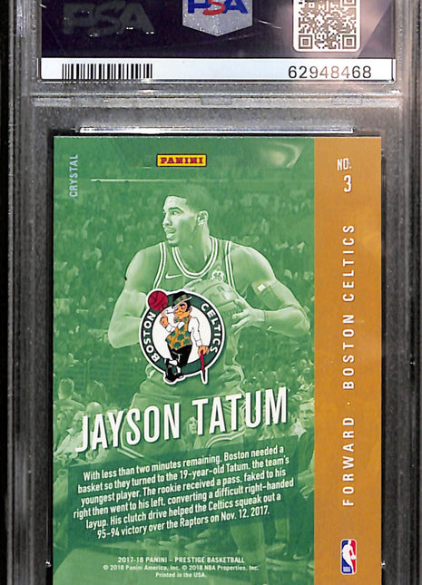 2017 Panini Prestige Rookie Class Jayson Tatum #3 Crystal PSA 10