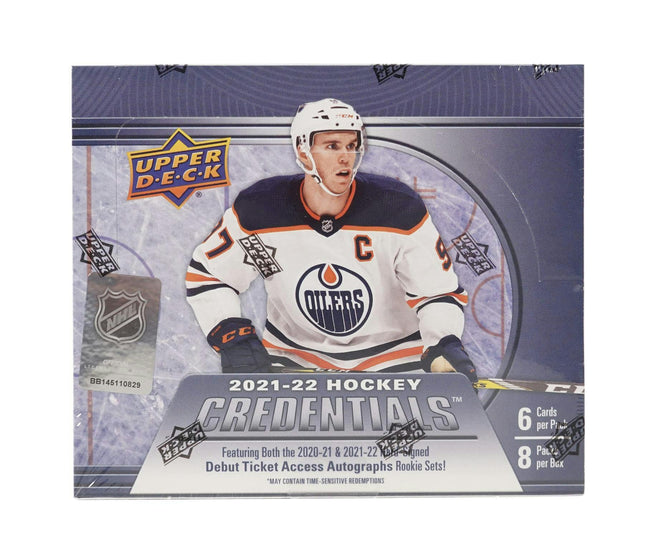 NHL 2021/22 Upper Deck Credentials Hockey Hobby Box