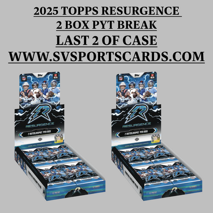 2025 Topps Resurgence Football Hobby 2 box PYT #6 LAST 2 OF CASE*