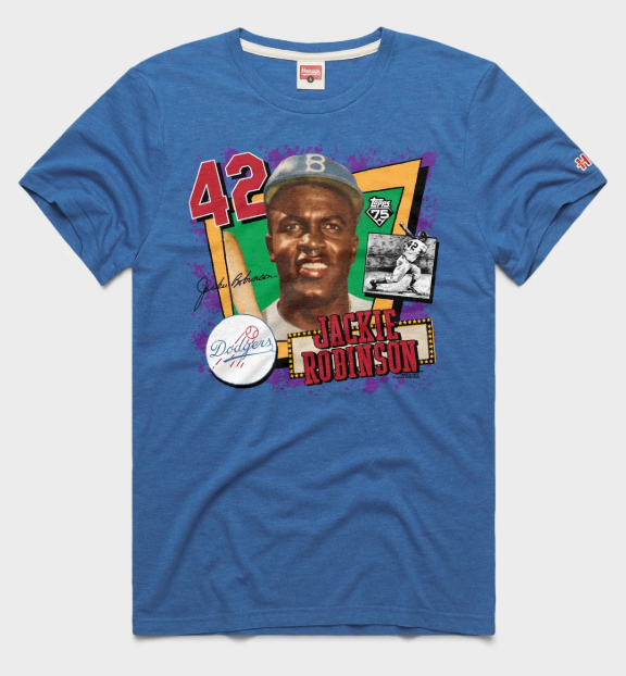 Topps 75th Jackie Robinson Icon Card Royal Blue Tee