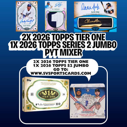 2x 2026 TOPPS TIER ONE HOBBY / 1x 2026 TOPPS SERIES 2 JUMBO