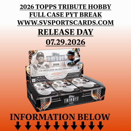 2026 Topps Tribute Hobby Full Case PYT Break Release Day 07.29.2026