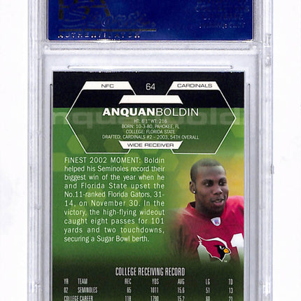 2003 Finest Anquan Boldin #64 PSA 10