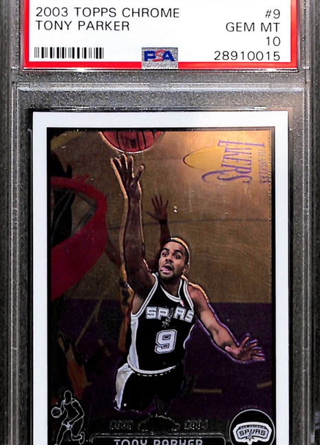 2003 Topps Chrome Tony Parker #9 PSA 10
