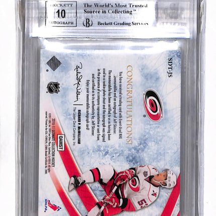 2010 Ultimate Collection Debut Threads Patches Jeff Skinner /25 BGS 9 Auto 10