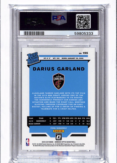 2019 Panini Donruss Optic Darius Garland #195 PSA 10
