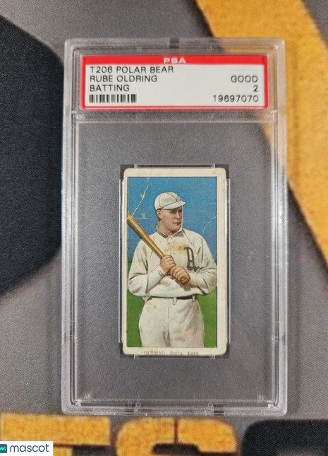 1909-11 T206 Polar Bear Rube Oldring PSA 2