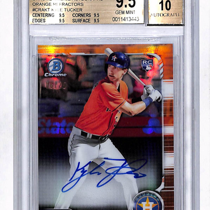 2019 Bowman Chrome Orange Refractor /25 Kyle Tucker #CRAKT BGS 9.5 Auto 10