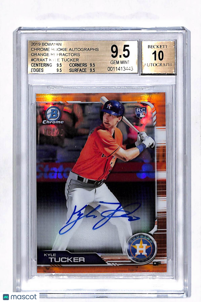 2019 Bowman Chrome Orange Refractor /25 Kyle Tucker #CRAKT BGS 9.5 Auto 10