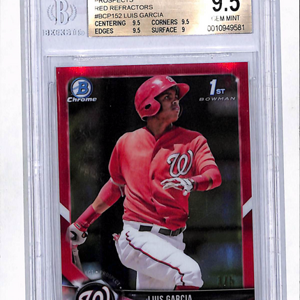 2018 Bowman Chrome Red Refractor /5 Luis Garcia #BCP152 BGS 9.5