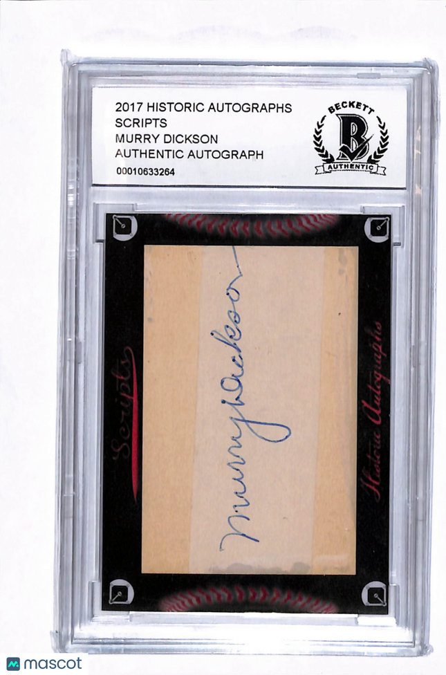 2017 Historic Autographs Scripts Murry Dickson BGS Authentic