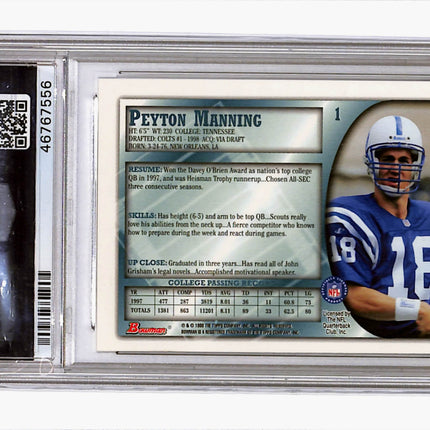 1998 Bowman Peyton Manning #1 PSA 9