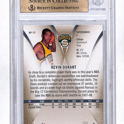 2007 SP Authentic Profiles Kevin Durant #AP13 BGS 9.5