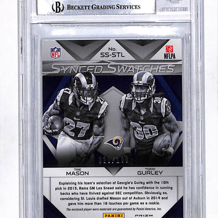 2015 Panini Spectra Synced Swatches Todd Gurley Tre Mason #7 /199 Jersey BGS 9