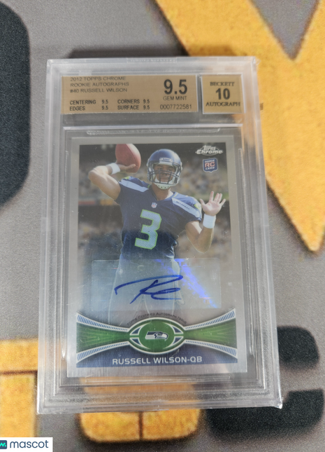 2012 Topps Chrome Rookie Autographs Russell Wilson #40 BGS 9.5 Auto 10