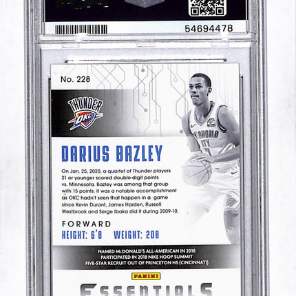 2019 Panini Chronicles Darius Bazley #228 Red PSA 9