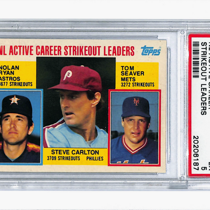 1984 Topps Tiffany NL Active Career #707 Strikeout Leaders PSA 5 Nolan Ryan