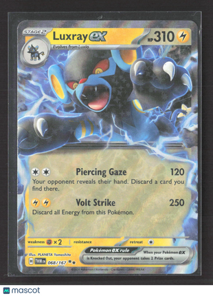 Pokemon Twilight Masquerade Luxray ex - 068/167 #68