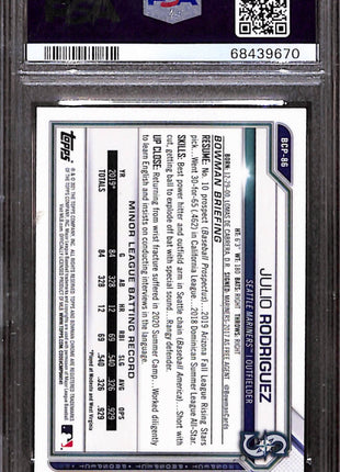 2021 Bowman Chrome Prospects Julio Rodriguez #BCP86 Atomic Refractor PSA 9