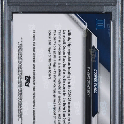 2025 Bowman U Now March Madness Cooper Flagg #2A Auto Red 05/10 PSA 9