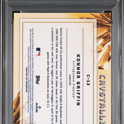 2025 Bowman Draft Crystallized Konnor Griffin #C-13 Gold Refractor 49/50 PSA 10