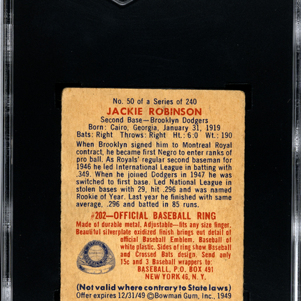 1949 Bowman Jackie Robinson #50 SGC 1.5