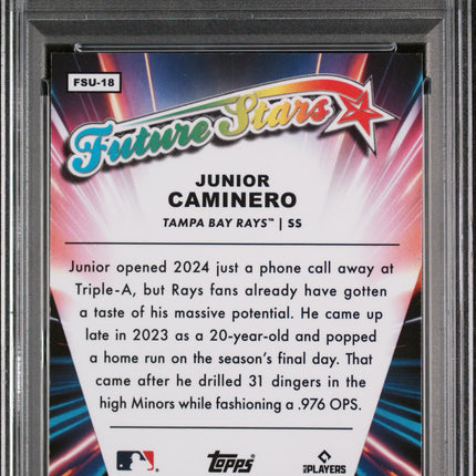 2024 Topps Chrome Update Future Stars Junior Caminero #FSU18 PSA 8