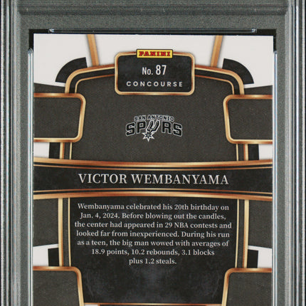 2023 Panini Select Victor Wembanyama #87 Blue Cracked Ice PSA 10