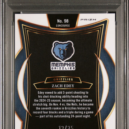 2024 Panini Select Zach Edey #98 Blue Disco PSA 10 /25