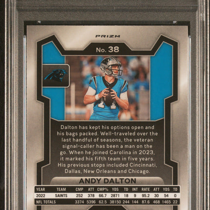 2023 Panini Prizm Andy Dalton #38 Black & White Checker PSA 9