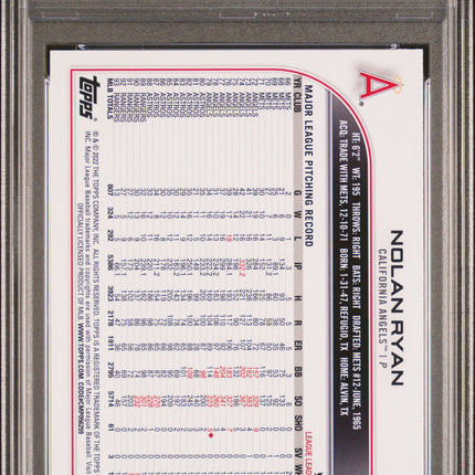 2022 Topps Update Nolan Ryan #US34 SP PSA 10