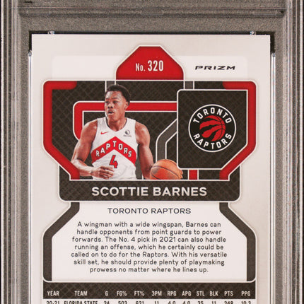 2021 Panini Prizm Scottie Barnes #320 Green PSA 9