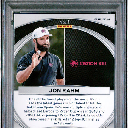 2024 Panini Prizm LIV Golf Global Reach Jon Rahm #1 Red PSA 8