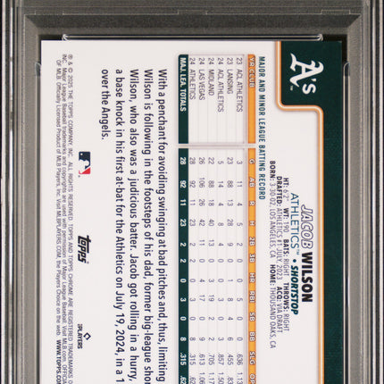 2025 Topps Chrome Jacob Wilson #96 Variation Black Speckle PSA 8 /10