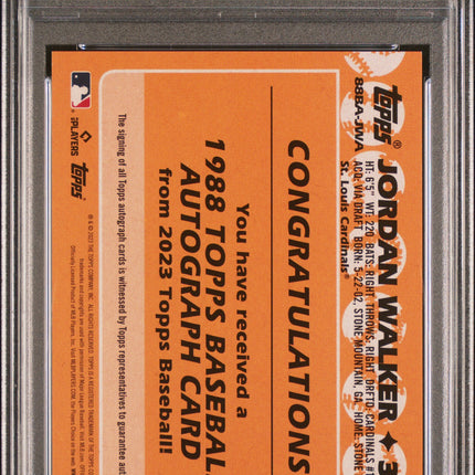 2023 Topps 1988 Topps Baseball Autographs Jordan Walker #88BAJWA PSA 9 Auto