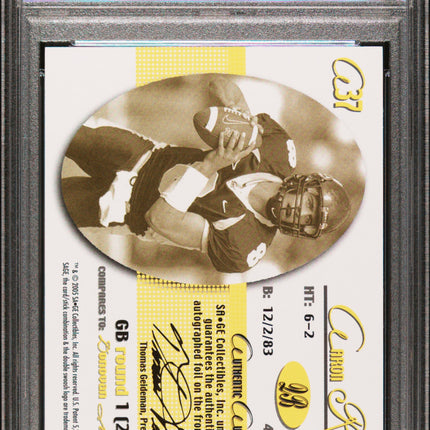 2005 SaGe Autographs Aaron Rodgers #A37 Red PSA 8 Rc Auto /200