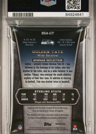 2013 Bowman Sterling Autographs Golden Tate #BSAGT PSA 9