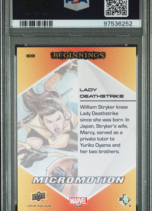 2024 Upper Deck Marvel Beginnings Micro Motion Lady Deathstrike #69 PSA 10