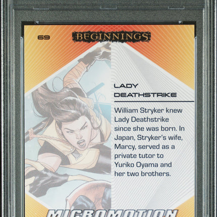 2024 Upper Deck Marvel Beginnings Micro Motion Lady Deathstrike #69 PSA 10