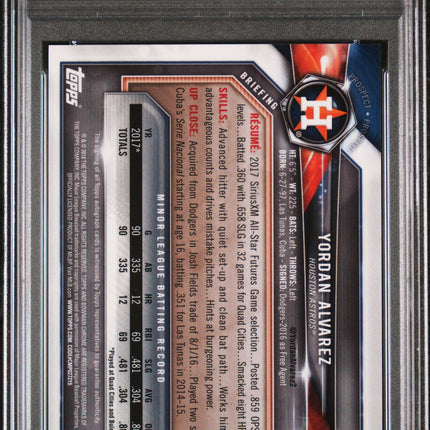 2018 Bowman Chrome Prospects Autographs Yordan Alvarez #CPAYA PSA 9 Auto