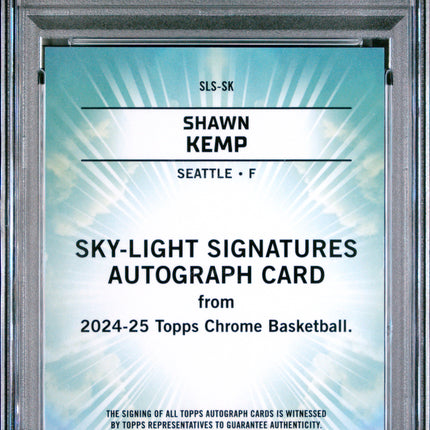 2024 Topps Chrome Sky-Light Signatures Shawn Kemp #SLSSK Purple Geo PSA 9