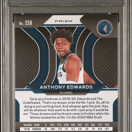 2020 Panini Prizm Anthony Edwards #258 Hyper PSA 10
