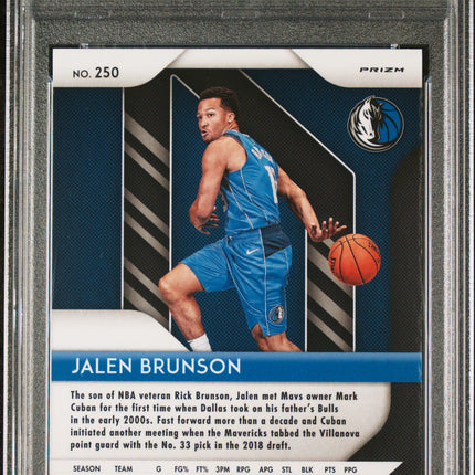 2018 Panini Prizm Jalen Brunson #250 Green PSA 9