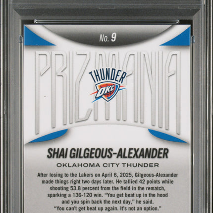 2024 Panini Prizm Black Prizmania Shai Gilgeous-Alexander #9 PSA 9