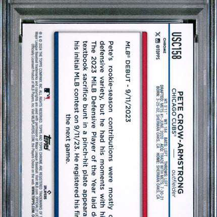 2024 Topps Chrome Update Pete Crow-Armstrong #USC158 Raywave Refractor PSA 10