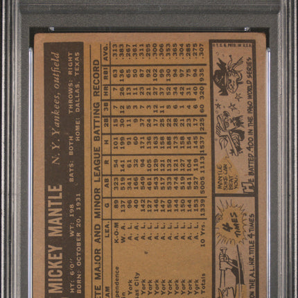 1961 Topps Mickey Mantle #300 PSA 2